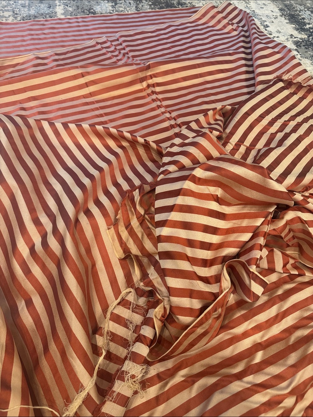 Rust and blush Striped Fabric. 46”x 3 yards. - Picture 8 of 13